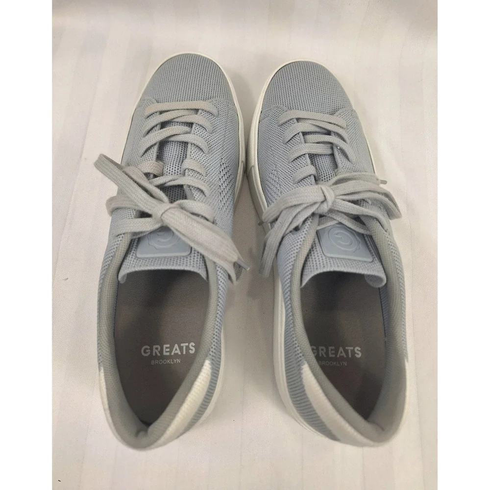Greats Royale Knit Mens Grey Low‎ Top Sneakers Size 8 Recycled Knit Shoes